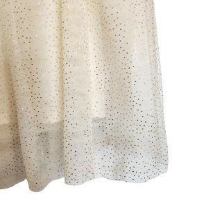 Girls Ivory Gold Tulle Flutter Skirt New